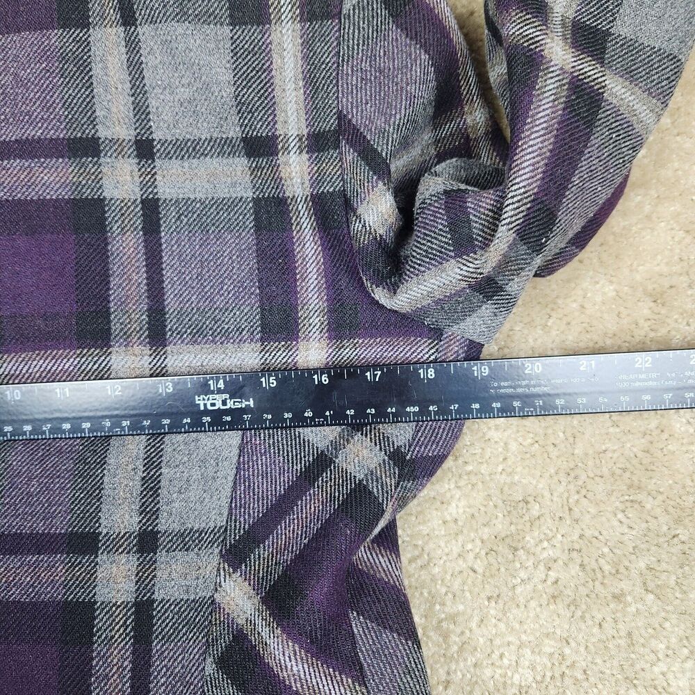 Moda International Vintage Peacoat Womens Small Gray Purple Tartan Plaid Wool - Picture 6 of 9